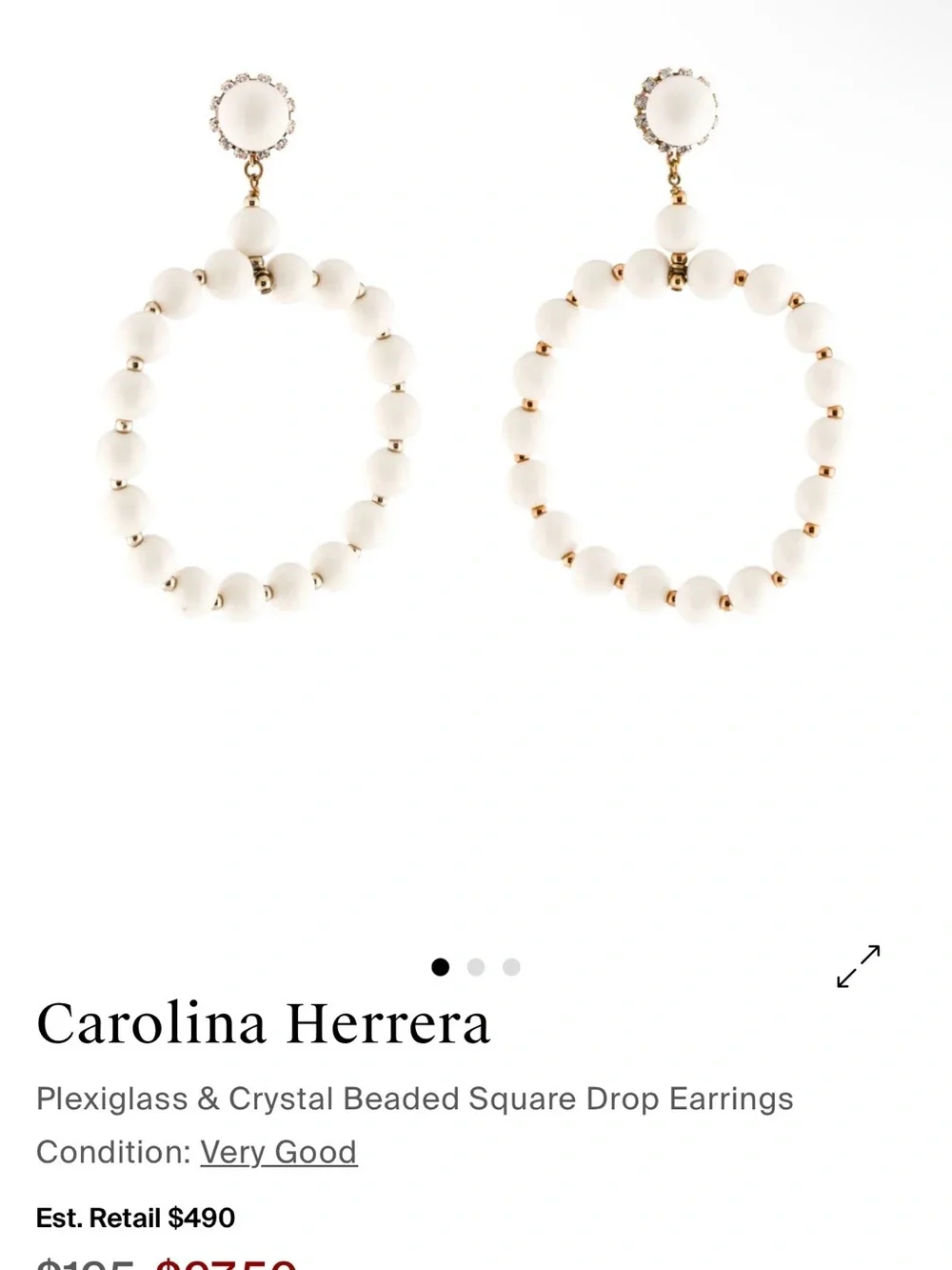 Carolina Herrera Women's Ball and Strass Crystal Drop Earrings